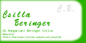 csilla beringer business card